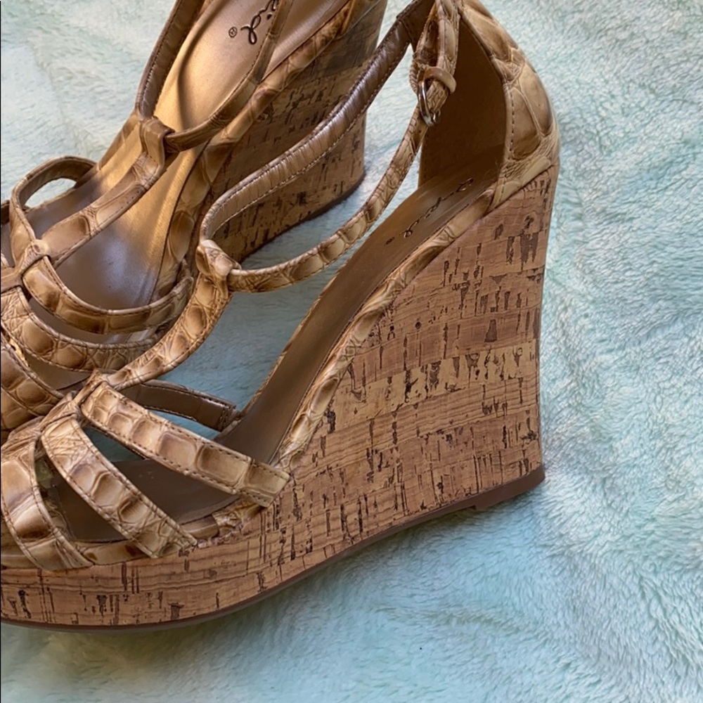 Cream Wedge Sandals